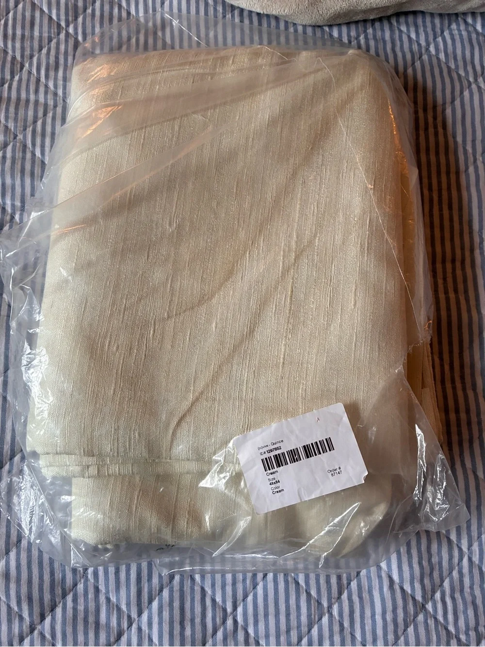 Quince Raw Silk Room Darkening Curtain Panel- cream
